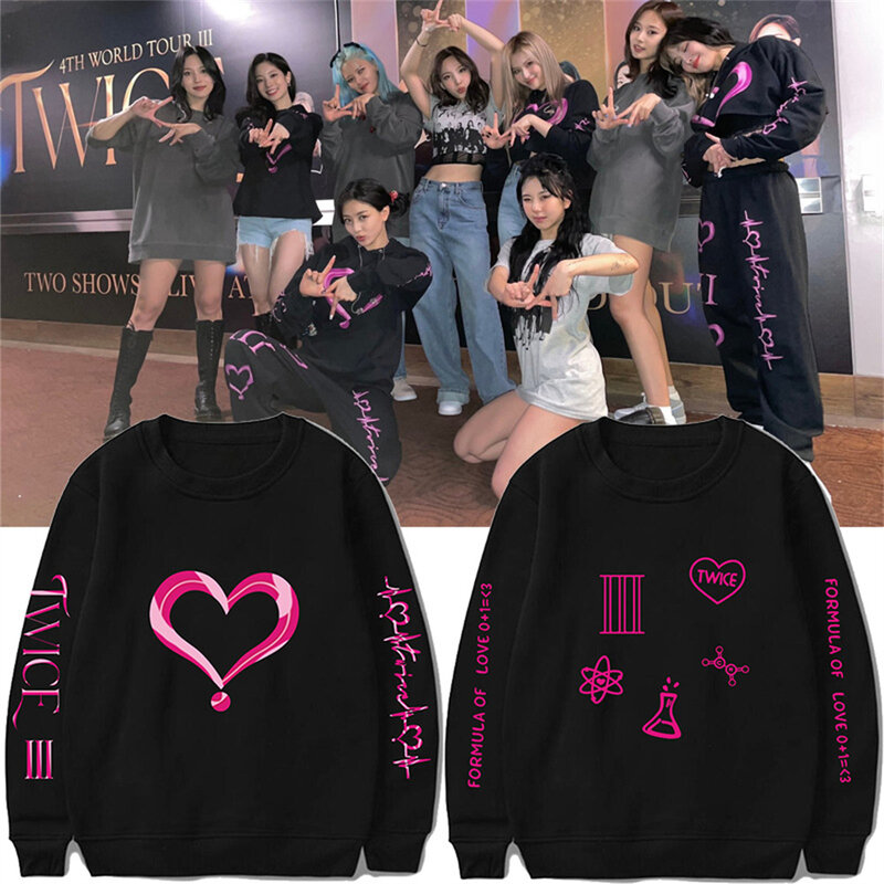 Twice Outfit Tracksuits Women Sets Twice Tour 4th Hoodies Sweatshirts Pants Sportsuits 65% cotton