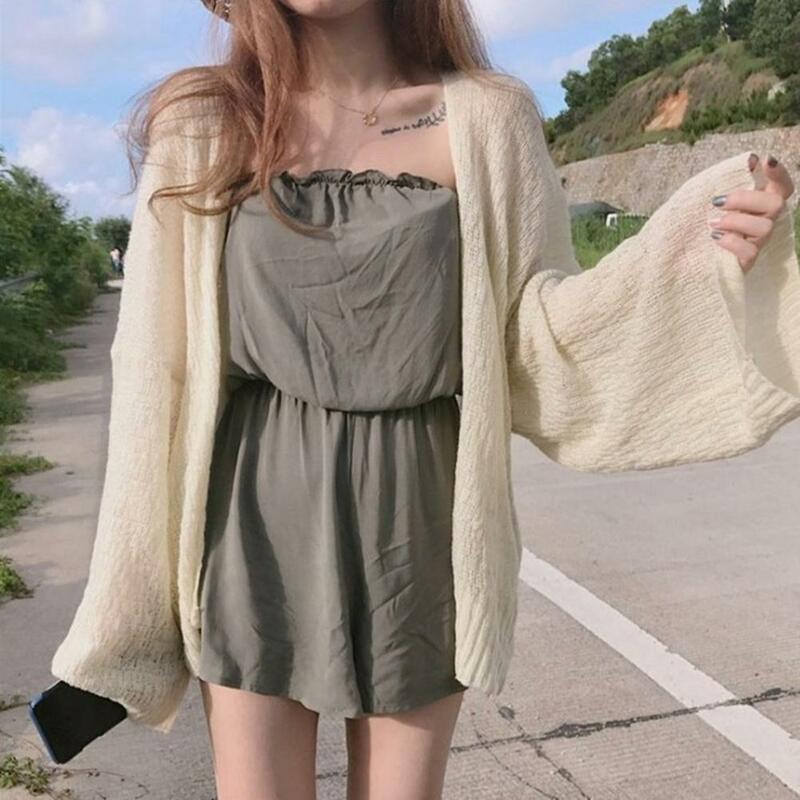 Sun Defense Clothing Stylish Sun Protective Cardigan for Women Lightweight Knit Shawl with Uv Protection Office Ac Warmth