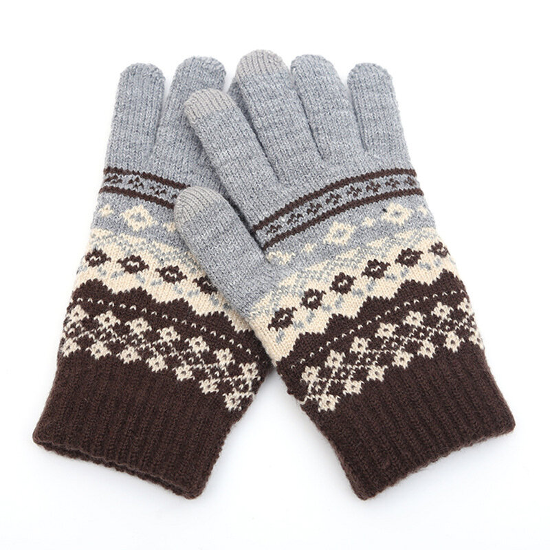 Guanti lavorati a maglia in peluche invernali Stylisn guanti con dita telescopiche Touch Screen addensati caldi per esterni