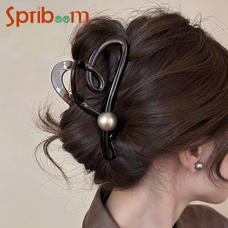 Жемчужные заколки для волос в форме сердца для женщин темпераментные французские заколки для волос 2024 модные корейские аксессуары для волос для девочек головной убор подарки