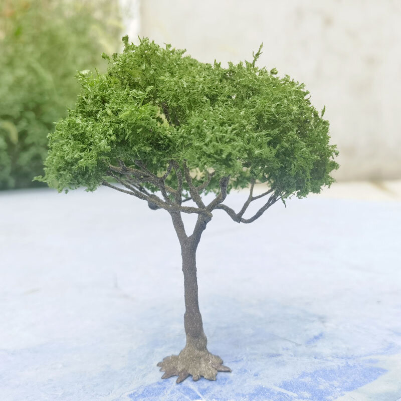 Micro Landscape Wire Model Tree Plastic Leaf-Shaped Tree Powder diorama Field Military Sand Table Model Train Railway Layout