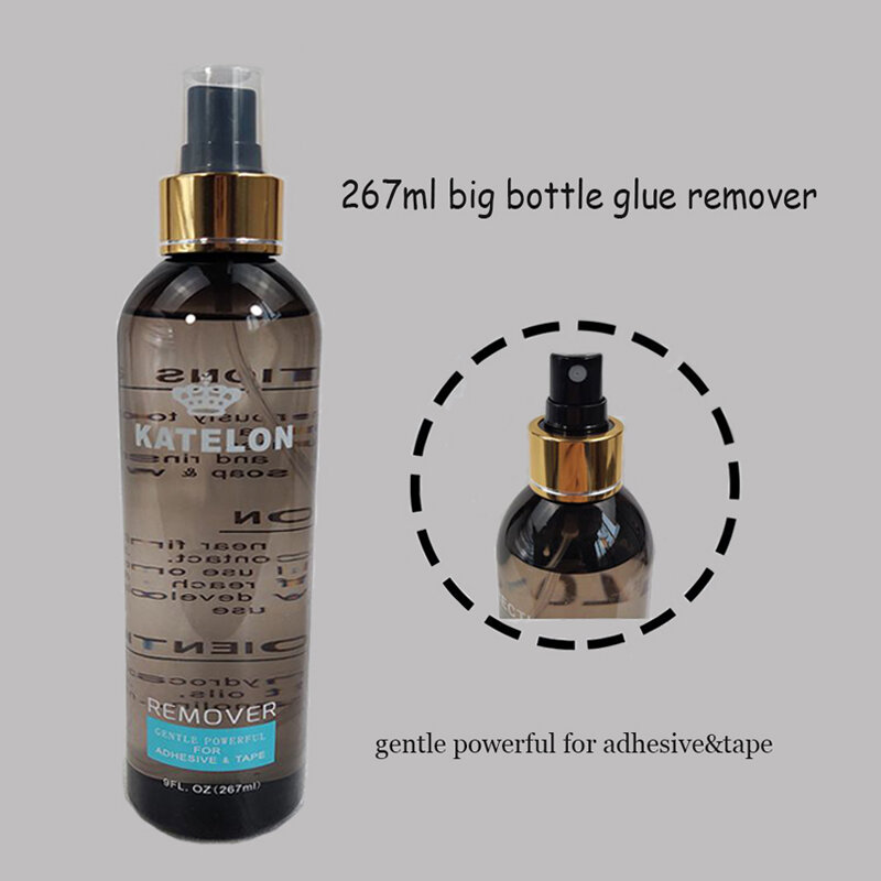 Katelon-removedor de Botellas grandes de 267Ml para pegamento de Peluca de encaje, cinta adhesiva, potente removedor de aerosol suave para sistema de pegamento de peluca fácil de usar