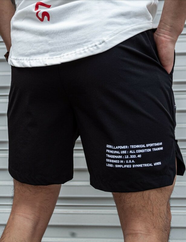 Ataque masculino a shorts esportivos, calça casual leve e respirável, estampa estilo carta na frente e atrás, elegante, nova