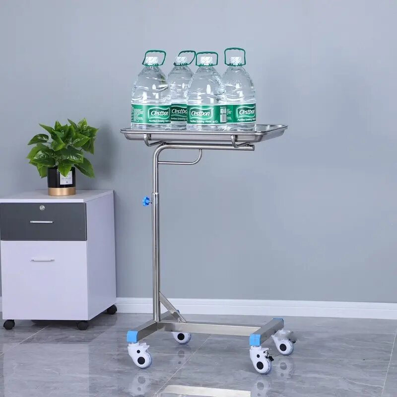 Thickened Stainless Steel Trolley Medical Rack Barber Shop Trolley Hospital Surgery Tray Trolley Beauty Salon Auxiliary Cart