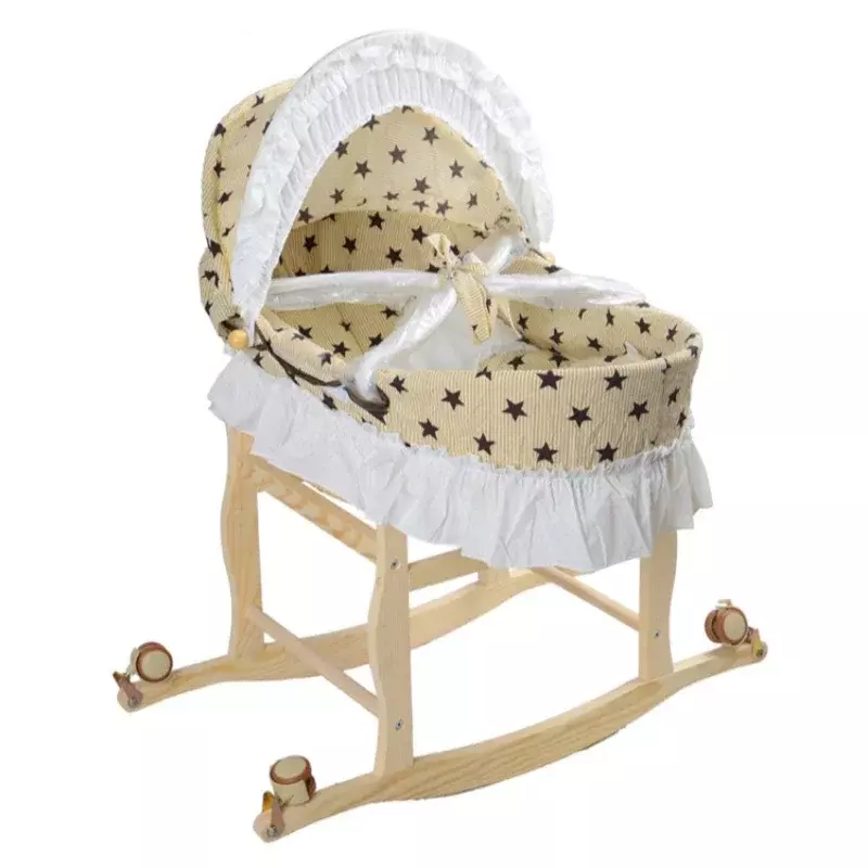 Crib Bassinet for Newborn Baby Stroller Roller Crib Rocking Portable Sleeping Basket with Mosquito Net Baby Bassinet Stroller