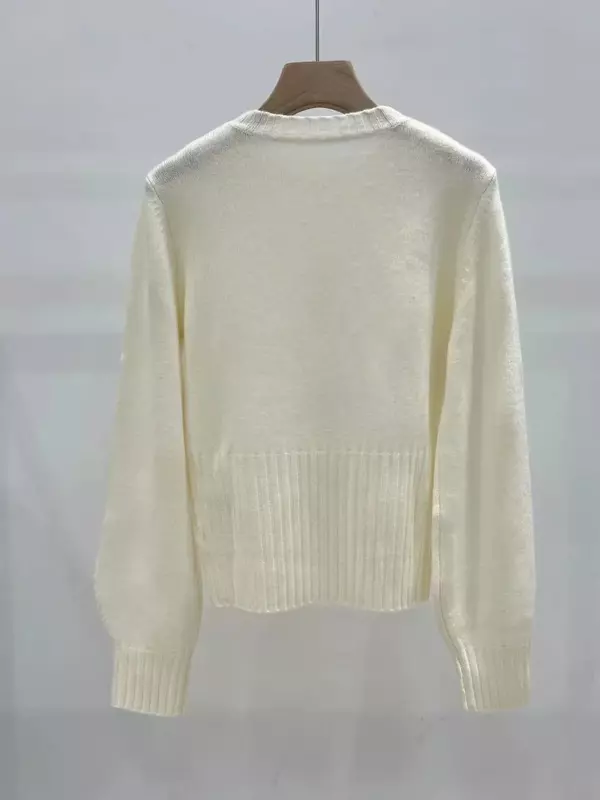Suéter liso de Cachemira para mujer, Jersey de punto con cuello redondo Vintage, ajustado, otoño e invierno, 100%