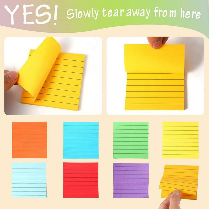 Office Notepad Morandi Colors Lined Sticky Notes High-quality Adhesive Pads for Smooth Writing Easy Removal Colorful for Office