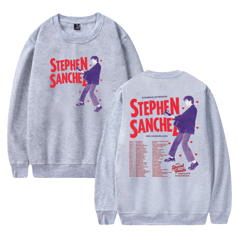 Bluza Stephen Sanchez Merch 2024 Tour bluza z dekoltem typu Streetwear z długim rękawem kobiet mężczyzn modne ciuchy