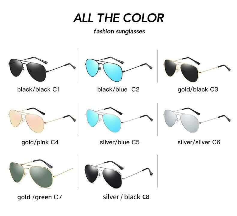 Occhiali da sole polarizzati classici per bambini ragazzi lenti colorate specchio 5-12 anni occhiali per bambini occhiali con montatura in metallo UV400