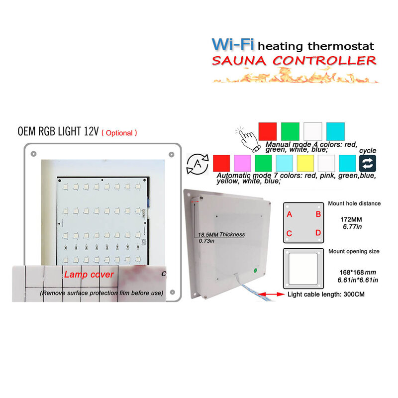 Tuya Smart Life App Wi-Fi Sauna Room Temperature Controller, Modul Multifungsi Terintegrasi, Versi Manual Opsional