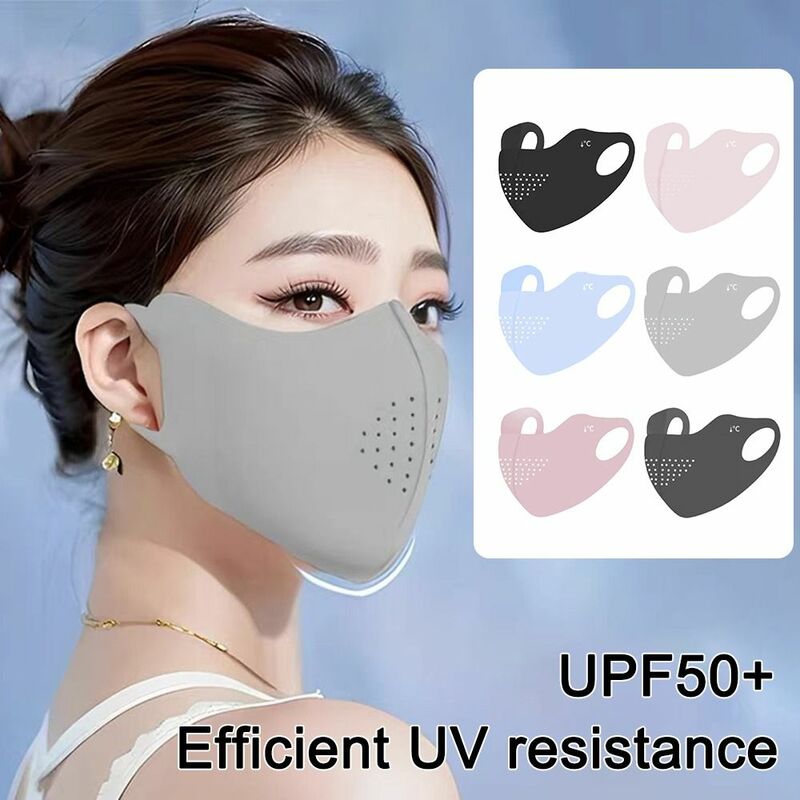 Дышащая велосипедная маска для лица, Регулируемая УФ-Защита от солнца, тонкая маска для лица из ледяного шелка, летняя маска для лица