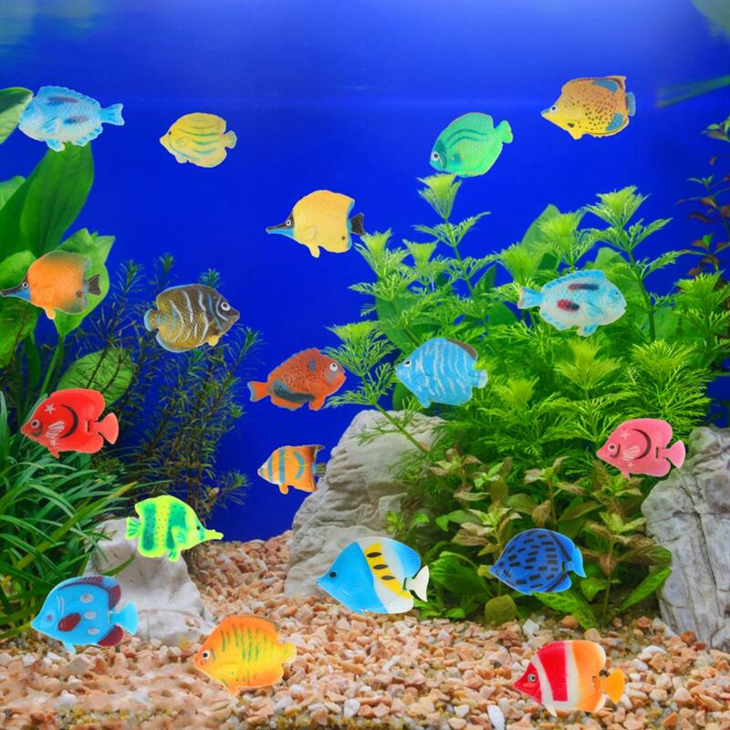 20 pçs peixes tropicais figura jogo conjunto com brinquedos de peixes de plástico falso pequenos peixes de plástico sortidas peixes brinquedo de banho de bebê