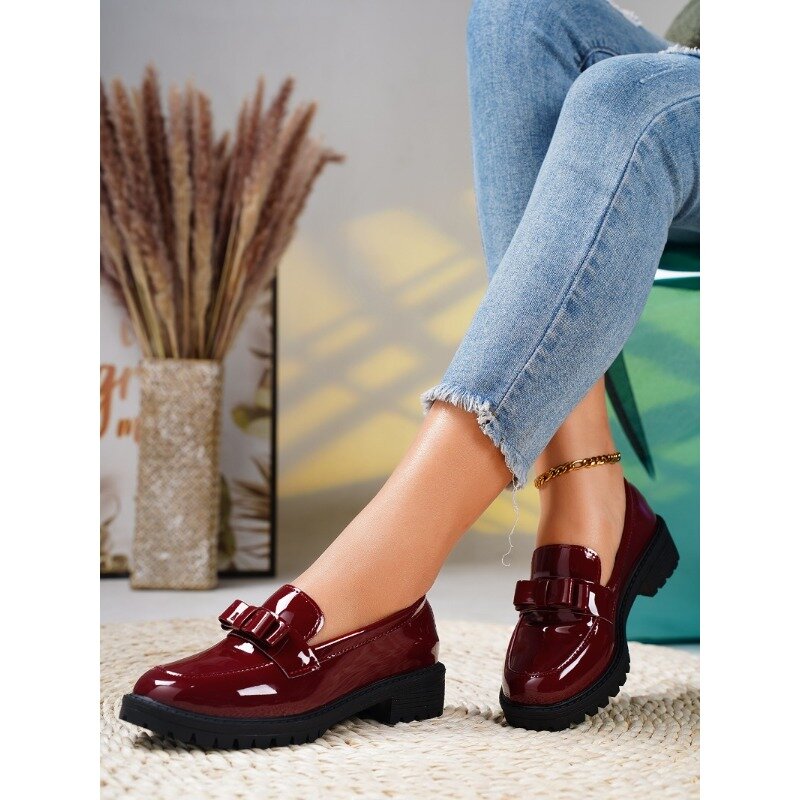2024 summer women's new fashion round head retro solid color loafers Daily shopping leisure party students love high heels