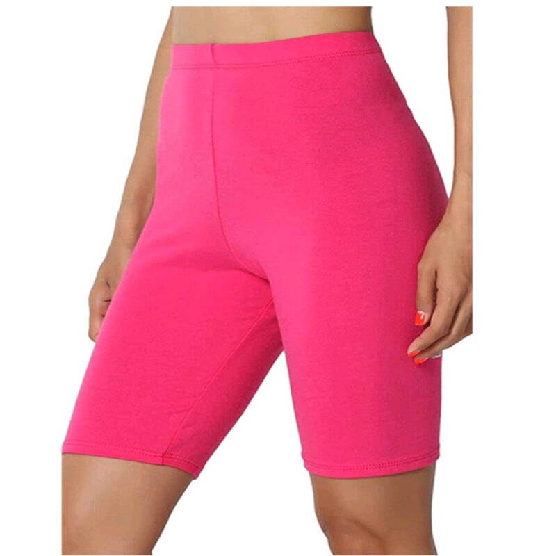 Pantalones cortos elásticos para mujer, Shorts informales de cintura alta, ajustados, ajustados, color blanco y negro, para entrenamiento y Yoga, 2023