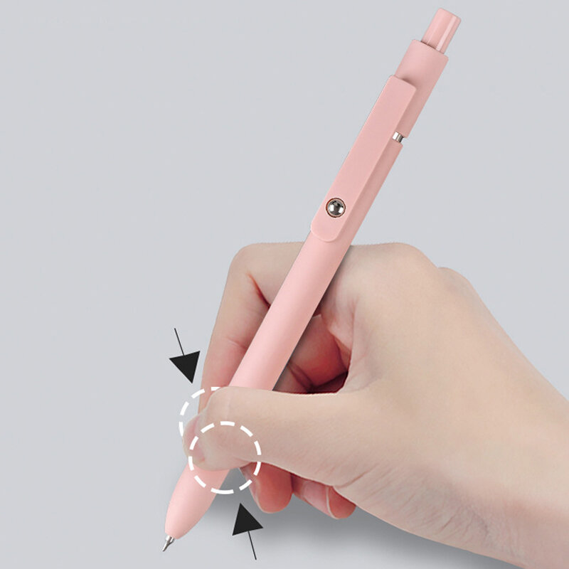 Morandi-Ensembles de stylos à encre gel pour étudiants, recharge noire, stylo à encre gel d'écriture Kawaii, stylo de papeterie doux au toucher, fournitures scolaires, 0.5mm, 5 pièces par paquet