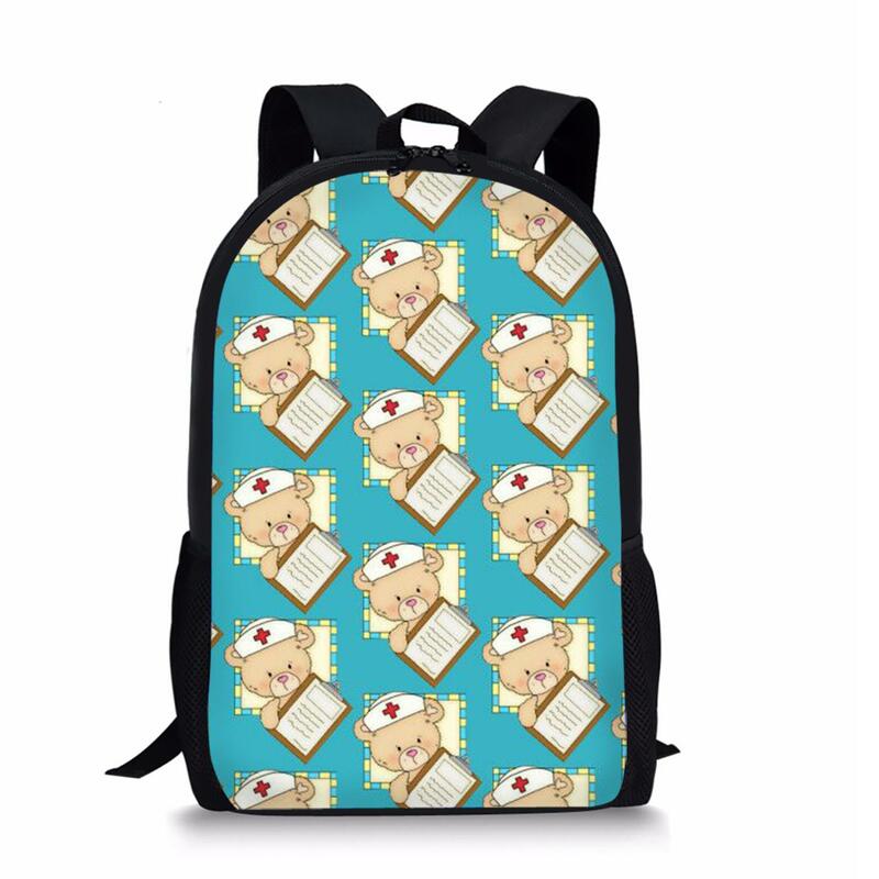 Cartoon Bear Nurse Pattern Backpack To School Student Children School Bags For Teenage Girls Schoolbag Multifunctional Backpacks