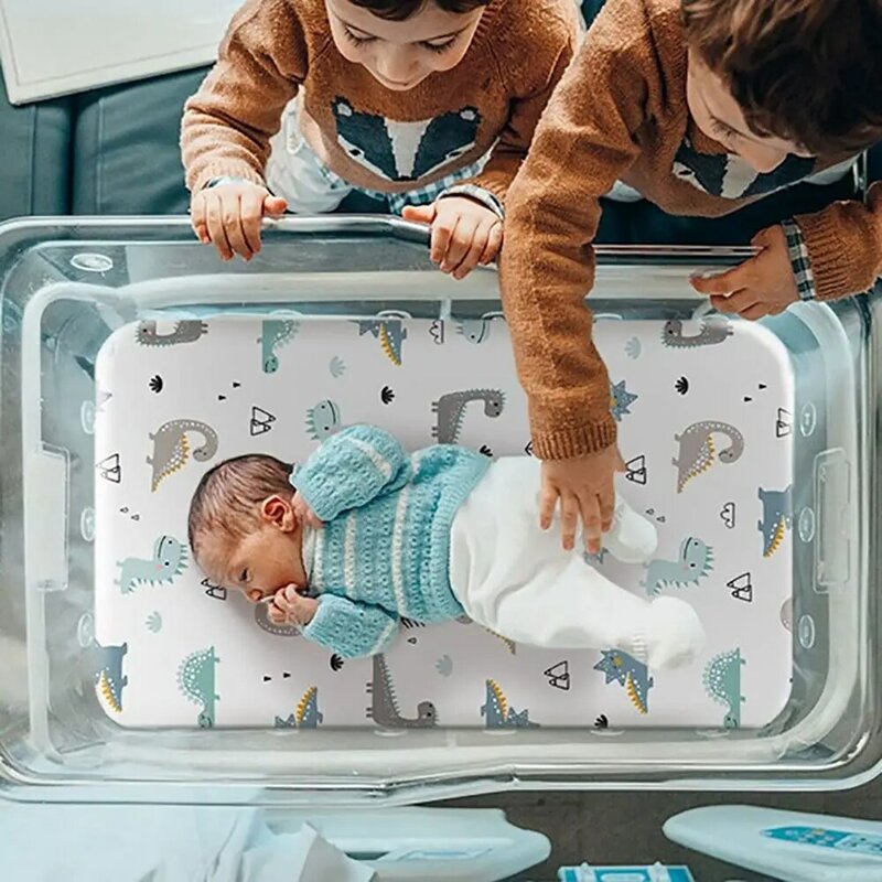 Gezellige Baby Wieg Lakens Accessoires Ademende Elastische Baby Matras Laken Comfortabele Bloemenpatroon Wieg Wieg Laken