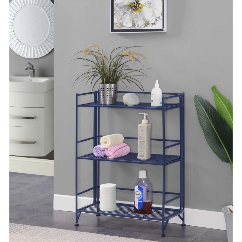 Xtra Storage Metal Shelf, Azul cobalto, ampla conveniência, 3 camadas