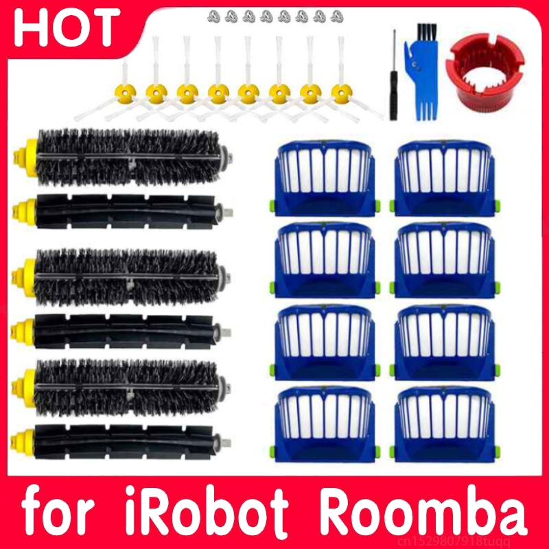 Kit de piezas de repuesto para iRobot Roomba, cepillo lateral, filtro HEPA, batidor de vacío, 500, 600, 610, 620, 625, 630, 650
