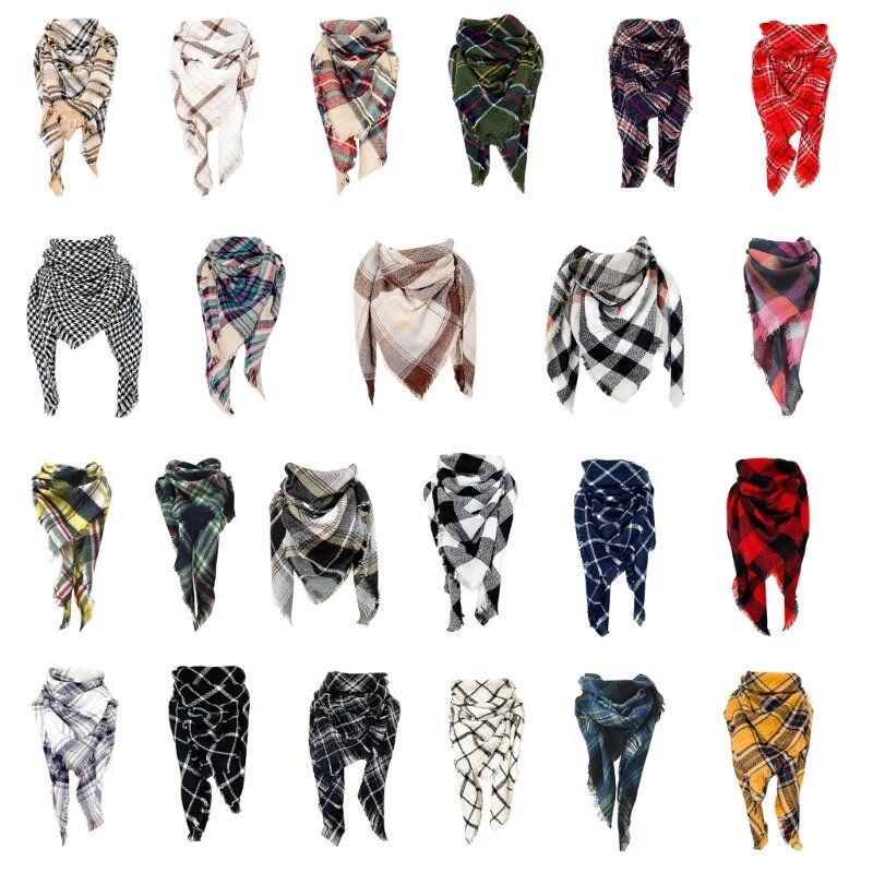 M2EA sciarpe da donna scialle invernale spesso caldo lavorato a maglia sciarpa grande scialle al tatto in Cashmere avvolge multicolore