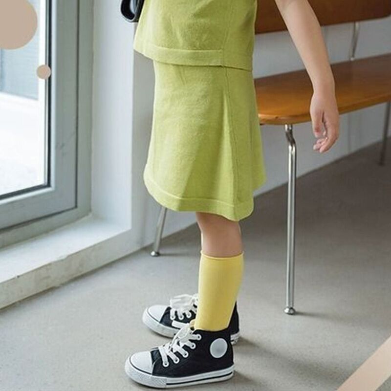 Meias de veludo respirável estilo preppy para meninas, cor sólida, meia ultra fina, estilo coreano, meias bebê