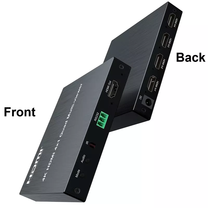 4K 4x1 HDMI Quad Multi-viewer 2 4 layar segmentasi beberapa layar saklar mulus Video Multiplexer kiri kanan tampilan ganda