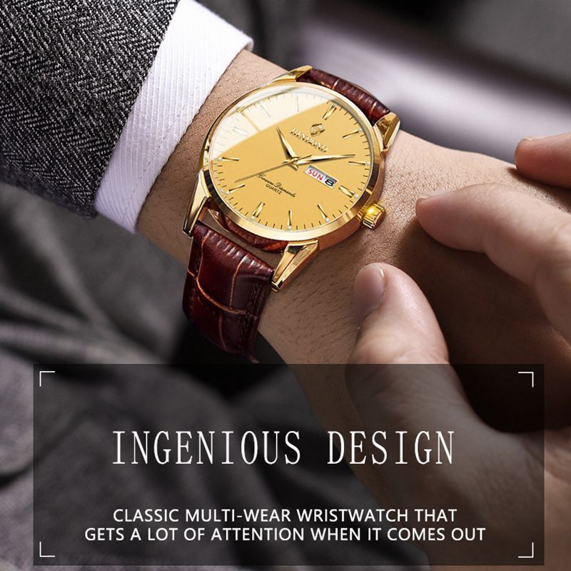 Top Luxury Brand Couple Watch For Women Men Waterproof Clock Male Calendar Quartz Wrist Watches Leather Strap Ladies & Man Watch