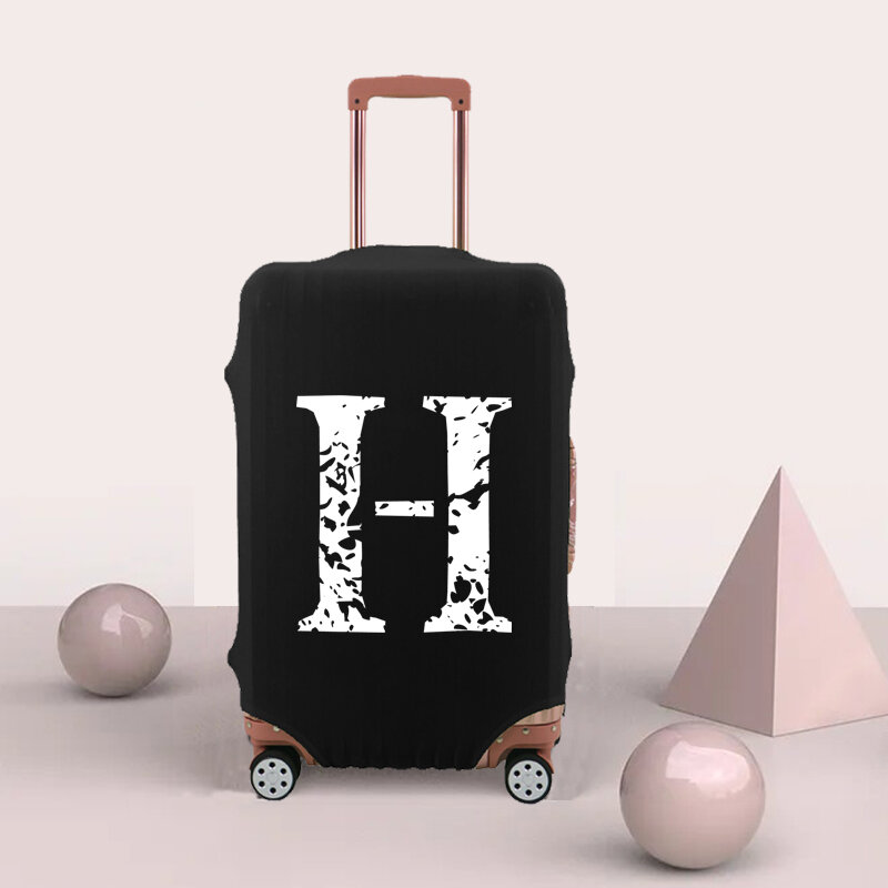 Conjunto de viagem capa de bagagem capa protetora mais grossa capa de bagagem lavável capa de mala elástica anti-risco manchas brancas letras