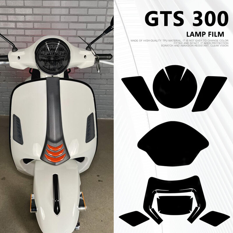 ฟิล์มกันน้ำกระจกข้างรถมอเตอร์ไซค์ฟิล์มฟิล์มติดไฟหน้ารถรถยนต์สำหรับ Vespa GTS 300 gts300 GTS300 2023 2024