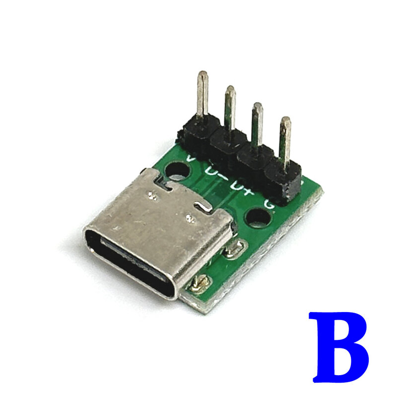 USBピース/ロットの女性用アダプター,ディップしたピン,ディスペンスタイルのコネクター,ディップ,16ピン,TYPE-C mm,1-10 2.54
