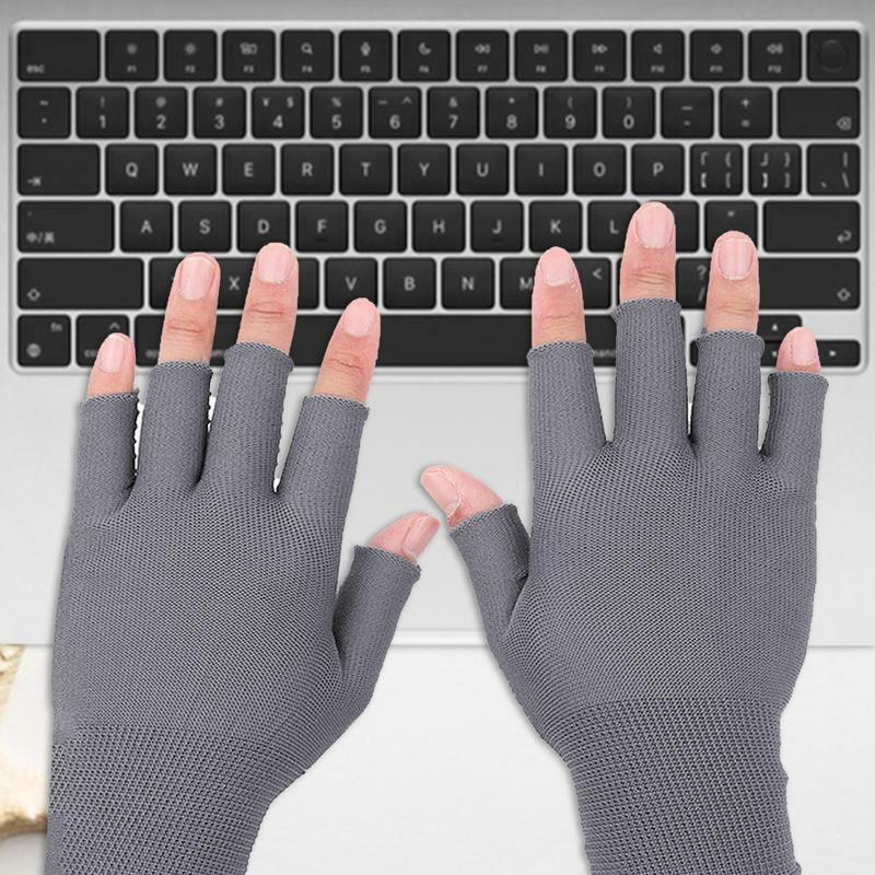 Rękawice kompresyjne rękawice do połowy pisania rękawice z odkrytymi palcami bez opuszków palców owijki na ręce kompresyjna opaska dłońmi