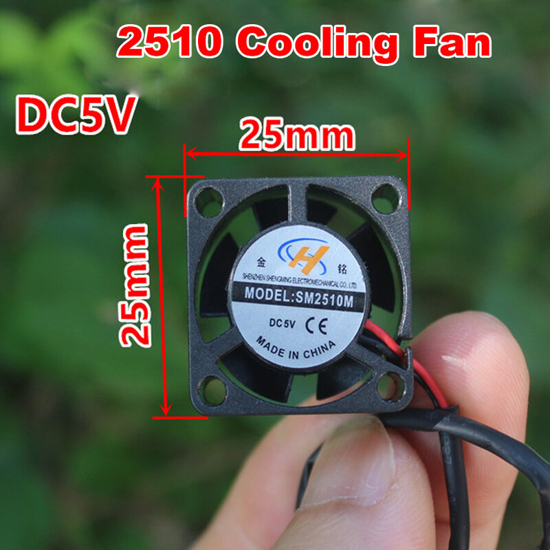 Ventilador eléctrico sin escobillas en miniatura, 3,7 V, 6V, 2510