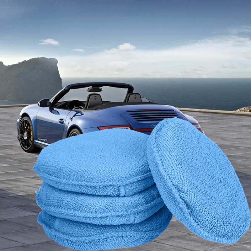 Car Waxing Polish Wax Foam Sponge, Aplicador Pads, Esponja De Limpeza Azul, Lavadora Limpa, Ferramenta de Lavagem, Acessórios de Limpeza Do Carro, 5Pcs