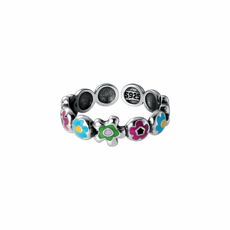 Minimalistischen 925 Sterling Silber Flolwer Ringe für Frauen Mode Kreative Hohl Unregelmäßige Geometrische Geburtstag Partei Schmuck Geschenke
