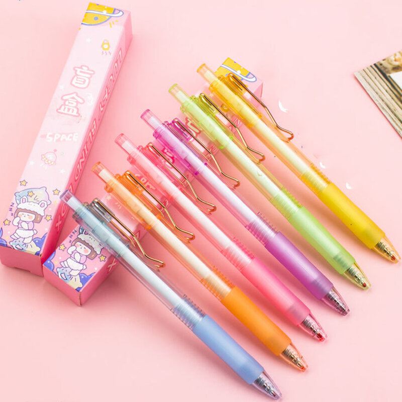 Canetas coloridas bonitos da escrita das canetas da tinta do gel canetas artigos de papelaria material escolar do escritório para o estudante