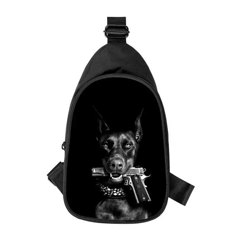 Doberman Cool Dog 3D Print Cross Peito Bag para Homens e Mulheres, Bolsa de Ombro, Bolsa de Cintura Masculina, Marido, Escola, Diagonalmente, Novo