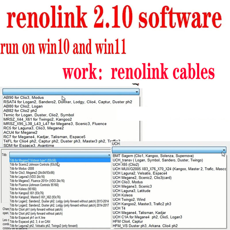 Renolink V2.10 OBD2 진단 인터페이스, 르노 차량용 ECU 프로그래머, Airb-ag 코드 리더