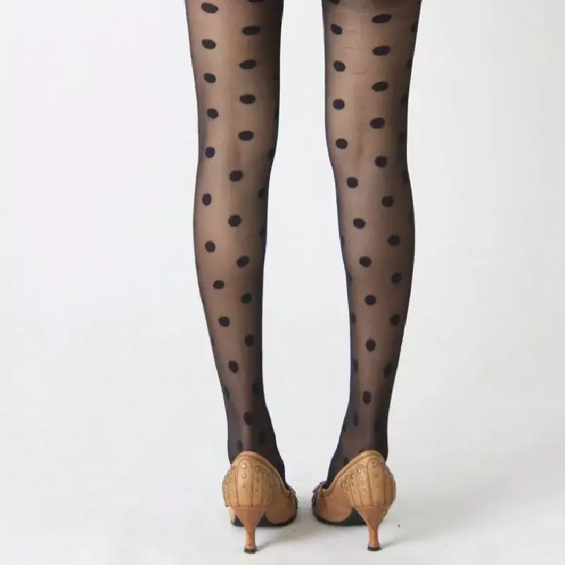 Women's Tights Classic Small Polka Dot Silk Stockings Thin Ladies Vintage Faux Tattoo Stockings Pantyhose Female Hosiery