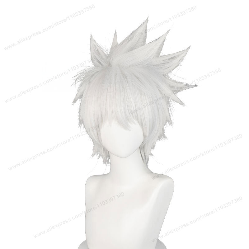 Hatake Kakashi Cosplay Wig 30cm Short Silver White Hair Anime Cosplay Heat Resistant Synthetic Wigs