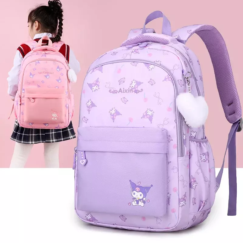 Sanrio escolar bonito dos desenhos animados, mochila leve masculina e feminina, mochila infantil de grande capacidade, nova mochila de estudante pequena M