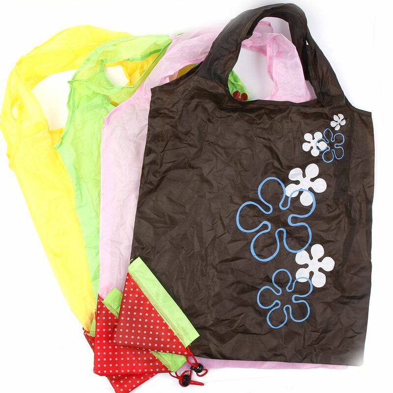 Bolsas de compras reutilizables, bolso de mano plegable de nailon ecológico, bolso de almacenamiento con logotipo impreso, fruta portátil, creativo, nuevo