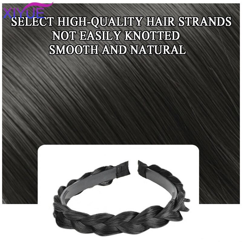 XIYUE Peluca de aro de pelo largo y rizado para mujer, patrón de onda de agua de una pieza, cubierta de media cabeza en forma de U, extensión de cabello sintético
