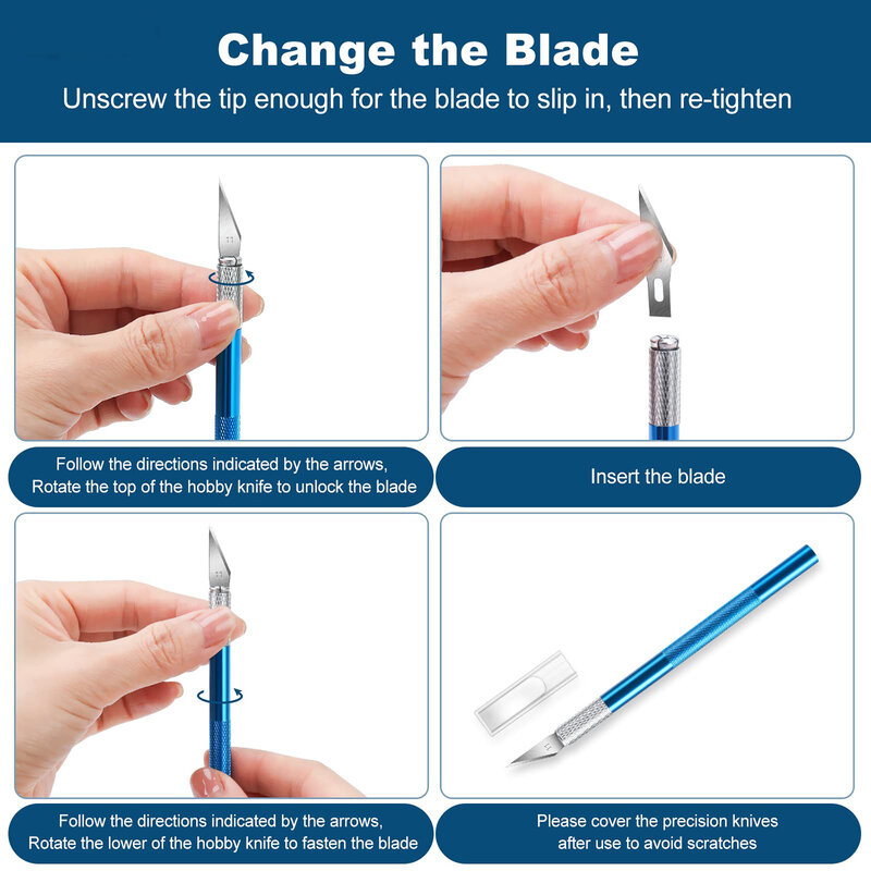 Presisi Exacto pisau hobi pisau Kit + 40/20/10Pcs #11 pisau ukiran Non-Slip pisau kerajinan untuk DIY seni bekerja memotong ukiran