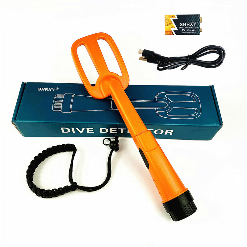 Waterproof Metal Detector Dive Pulse Pinpointer Treasure Coil Scuba Gold Detector with 9v USB Rechargeable Battery