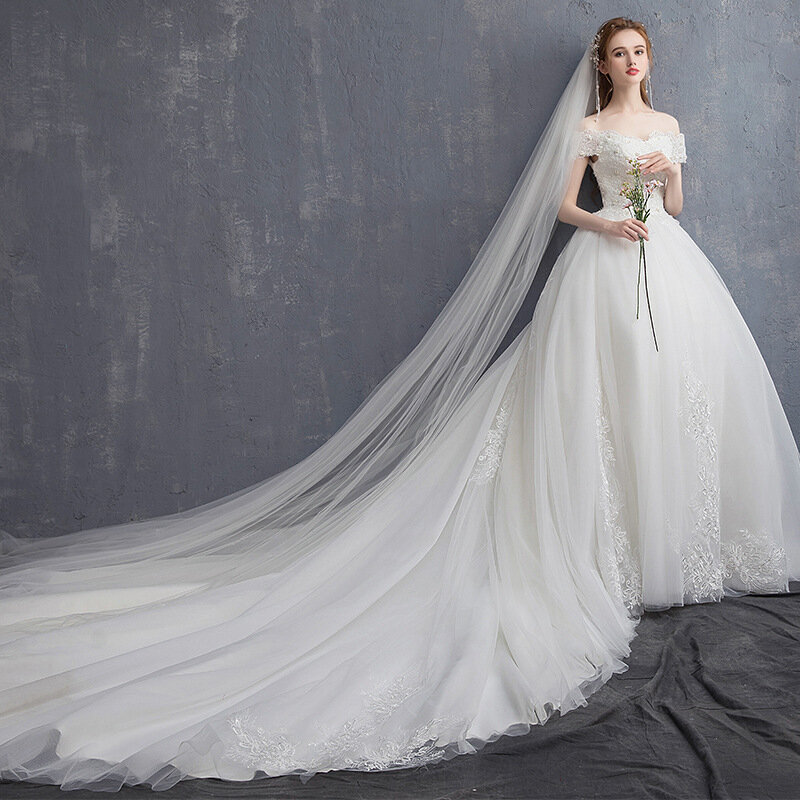 2024 szlafrok małżeński Tank suknia ślubna z dekoltem do łodzi koronka z kwiatowymi aplikacjami suknia ślubna suknia ślubna Vestidos de Noiva elegancka