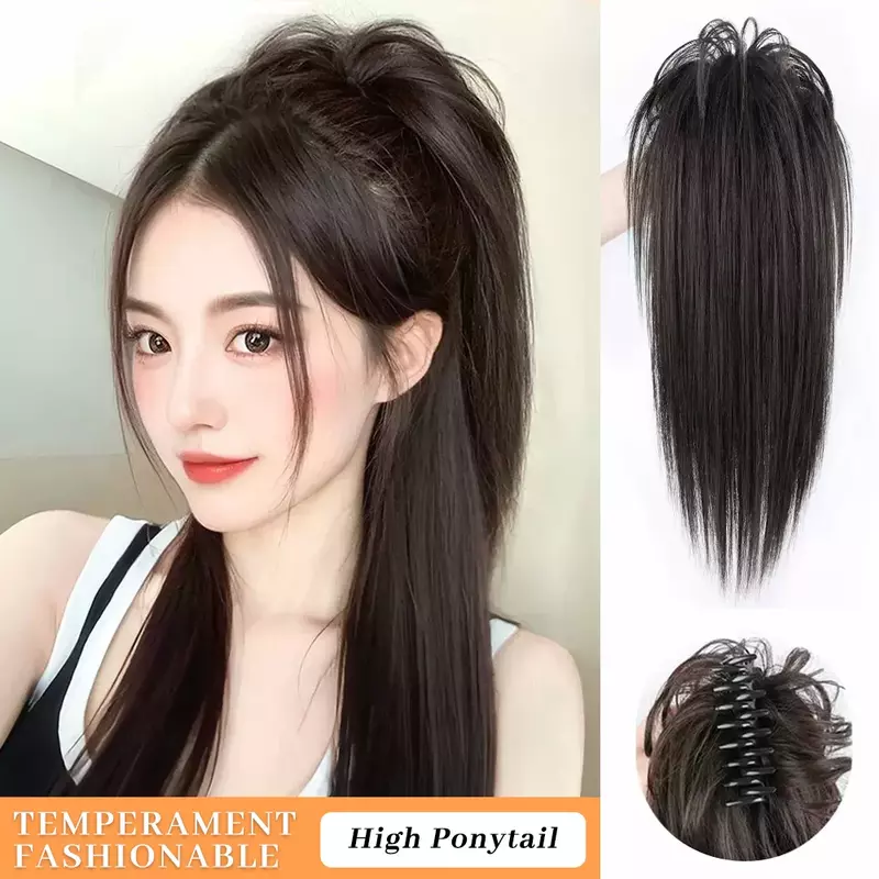 Syntetyczny klamra kucyk naturalne proste włosy naturalne kręcone włosy ogon ogon dla kobiet