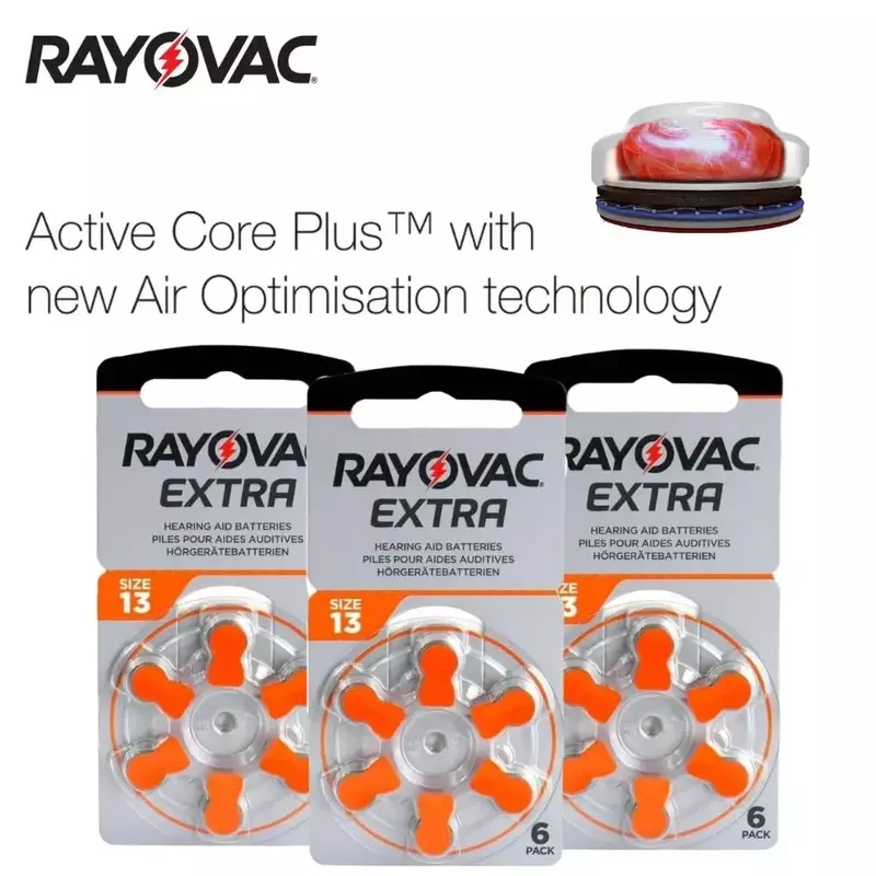 Batterie Rayovac pour prothèses auditives, Zinc Air, Extra 1.45V, Haute performance, 60 pièces, 13 A13, Magasin 48, 24.com