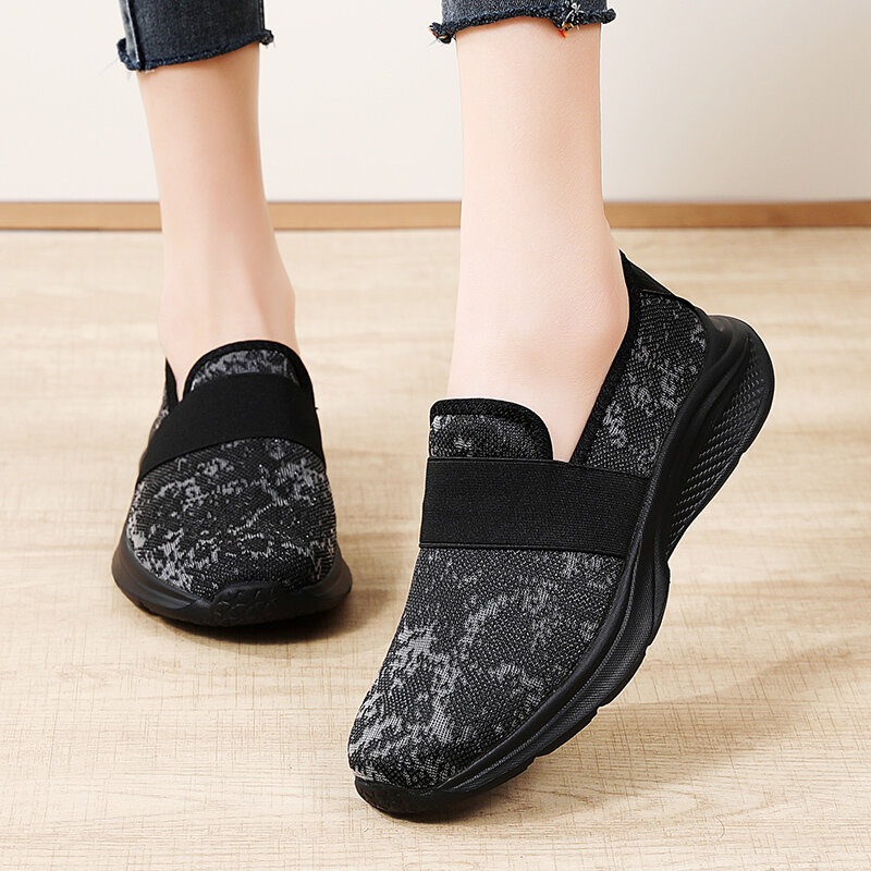 STRONGSHEN-Zapatillas deportivas De malla transpirable para Mujer, Zapatos planos informales sin cordones, tenis, Verano