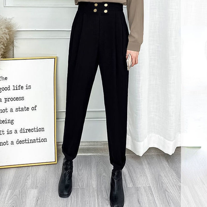 เสื้อผู้หญิงชุด2022ฤดูใบไม้ผลิใหม่สไตล์ Slim Fit คอวีผู้หญิงกางเกง2ชิ้นชุด