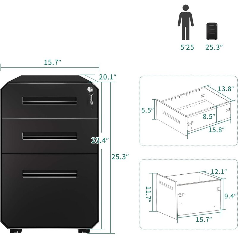 Tray Filing Cabinets Office Drawers with Lock Storage Cabinet Furniture Portable Metal File Cabinet Freight free